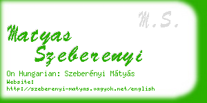 matyas szeberenyi business card