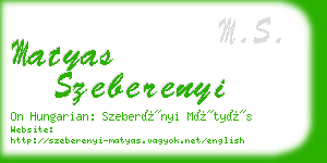matyas szeberenyi business card